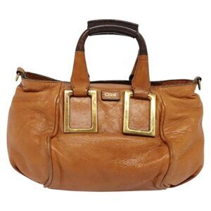 Chloe Ethel Handbag Leather Brown Leather Handbag (Pre-Owned)